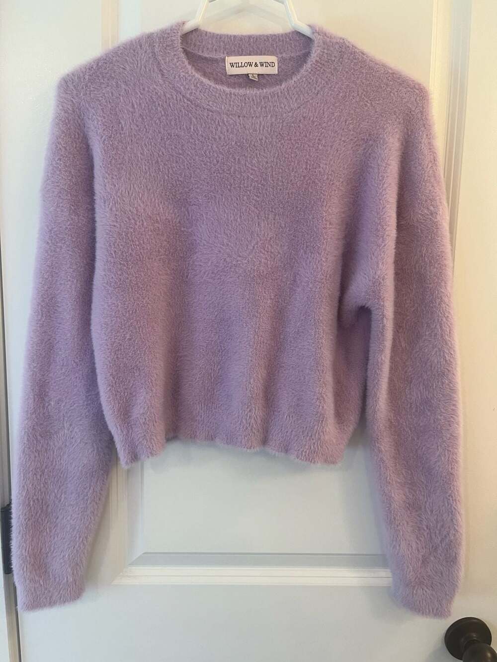 Willow & Wind Lavender Fuzzy Knit Pullover Sweater